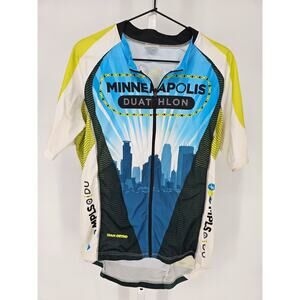 Team Ortho Mens Sz L Full Zip Cycling Jersey Minneapolis Skyline